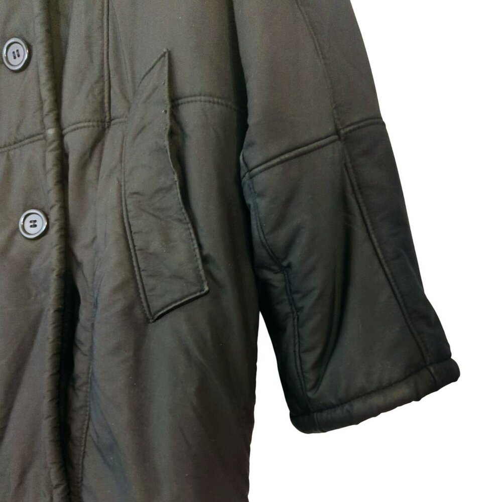 Searle Black Double-Breasted Coat With Faux Fur Lining Womens Large - Picture 5 of 8